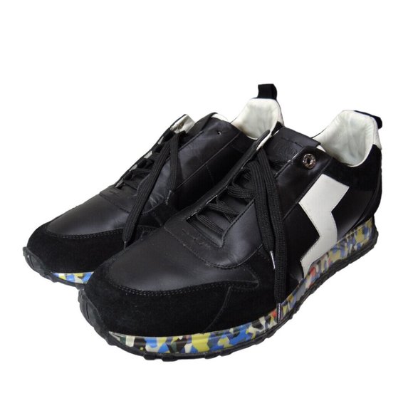 Fendi Leather Lightning Bolt Applique Running Sneakers Size 9 100% Authentic - Picture 1 of 8